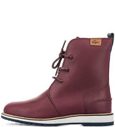 Бордовые ботинки из натуральной кожи Lacoste