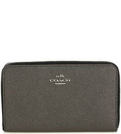 Серебристый кошелек на молнии Coach