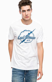 Хлопковая футболка с контрастным принтом Levis®