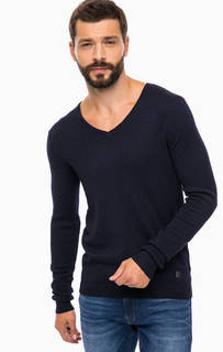 Синий джемпер с треугольным вырезом Gaudi