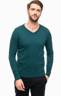 Хлопковый джемпер с треугольным вырезом Tom Tailor