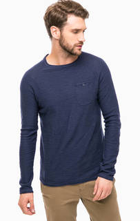 Синий хлопковый джемпер с карманом Tom Tailor Denim