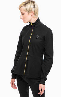 Черный хлопковый кардиган на молнии Fred Perry