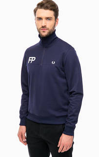 Синий свитшот с вышивкой Fred Perry