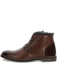 Кожаные ботинки на шнуровке и молнии S.Oliver