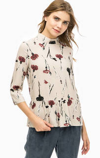 Бежевая блуза с цветочным принтом Ichi