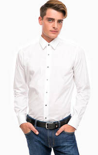 Белая хлопковая рубашка на кнопках Lagerfeld