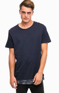 Синяя хлопковая футболка Jack & Jones