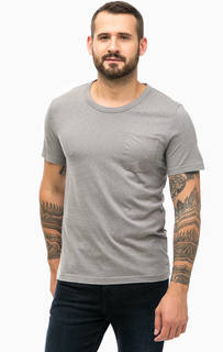 Серая хлопковая футболка с карманом Mustang