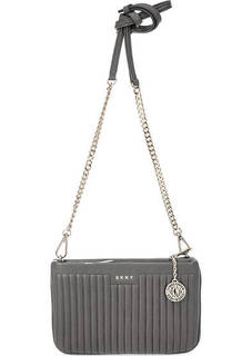 Маленькая кожаная сумка с двумя отделами Dkny
