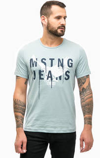 Хлопковая футболка с принтом Mustang