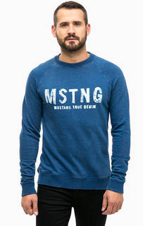 Синий свитшот с принтом Mustang