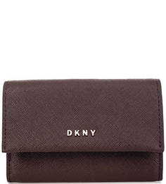Бордовая визитница из натуральной кожи Dkny