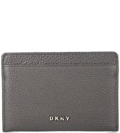 Серая визитница из натуральной кожи Dkny