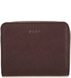Бордовый кошелек из сафьяновой кожи Dkny