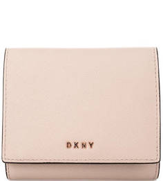 Бежевый кошелек из сафьяновой кожи Dkny