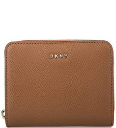Коричневый кошелек из натуральной кожи Dkny