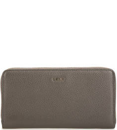 Кожаный кошелек серого цвета Dkny