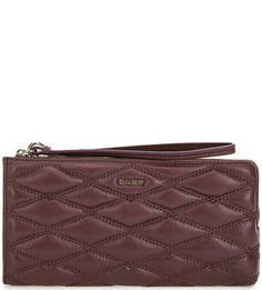 Бордовый стеганый кошелек из натуральной кожи Dkny