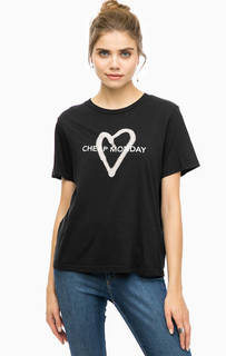 Черная футболка с принтом Cheap Monday