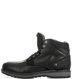 Утепленные кожаные ботинки черного цвета Wrangler