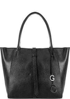 Вместительная кожаная сумка в форме трапеции Gianni Conti