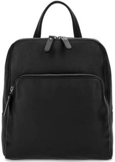 Черный кожаный рюкзак на молнии Gianni Conti