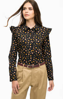 Синяя хлопковая рубашка с принтом Scotch&Soda