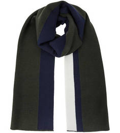 Трехцветный трикотажный шарф из шерсти Lacoste