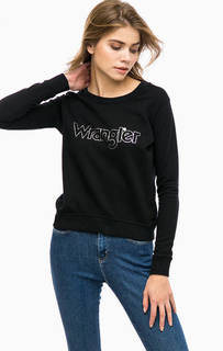 Черный хлопковый свитшот с принтом Wrangler