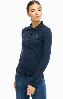 Синяя хлопковая футболка поло Lacoste
