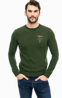 Джемпер цвета хаки из шерсти Aeronautica Militare