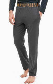 Серые хлопковые брюки с карманами Emporio Armani