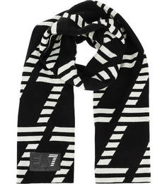 Двухцветный шарф с логотипом бренда EA7