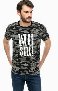 Хлопковая футболка с принтом EA7