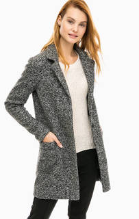 Серое пальто с карманами Only