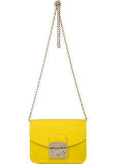 Маленькая желтая сумка из натуральной кожи Furla