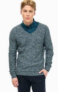 Бирюзовый джемпер с треугольным вырезом Tom Tailor