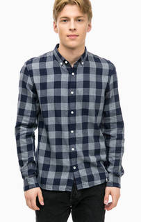 Приталенная рубашка в клетку из хлопка Tom Tailor Denim