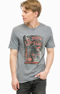 Серая хлопковая футболка с принтом Jack & Jones