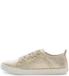 Золотистые кеды на шнуровке Guess