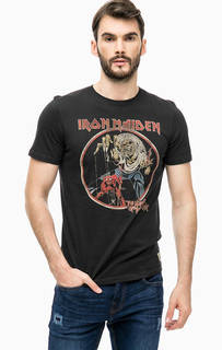 Черная хлопковая футболка с принтом Jack & Jones