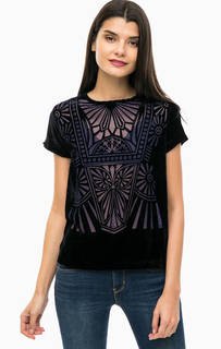 Черная бархатная блуза Desigual