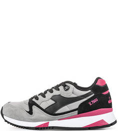 Текстильные кроссовки с замшевыми вставками Diadora