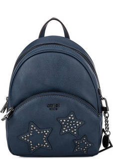 Синий рюкзак с нашивками Guess