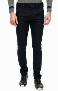 Синие зауженные брюки с карманами Guess