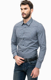 Синяя рубашка с длинными рукавами Guess