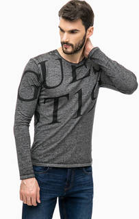 Серая хлопковая футболка с принтом Guess