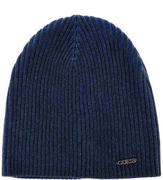 Синяя вязаная шапка Guess