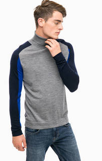 Шерстяная водолазка с контрастными рукавами Strellson